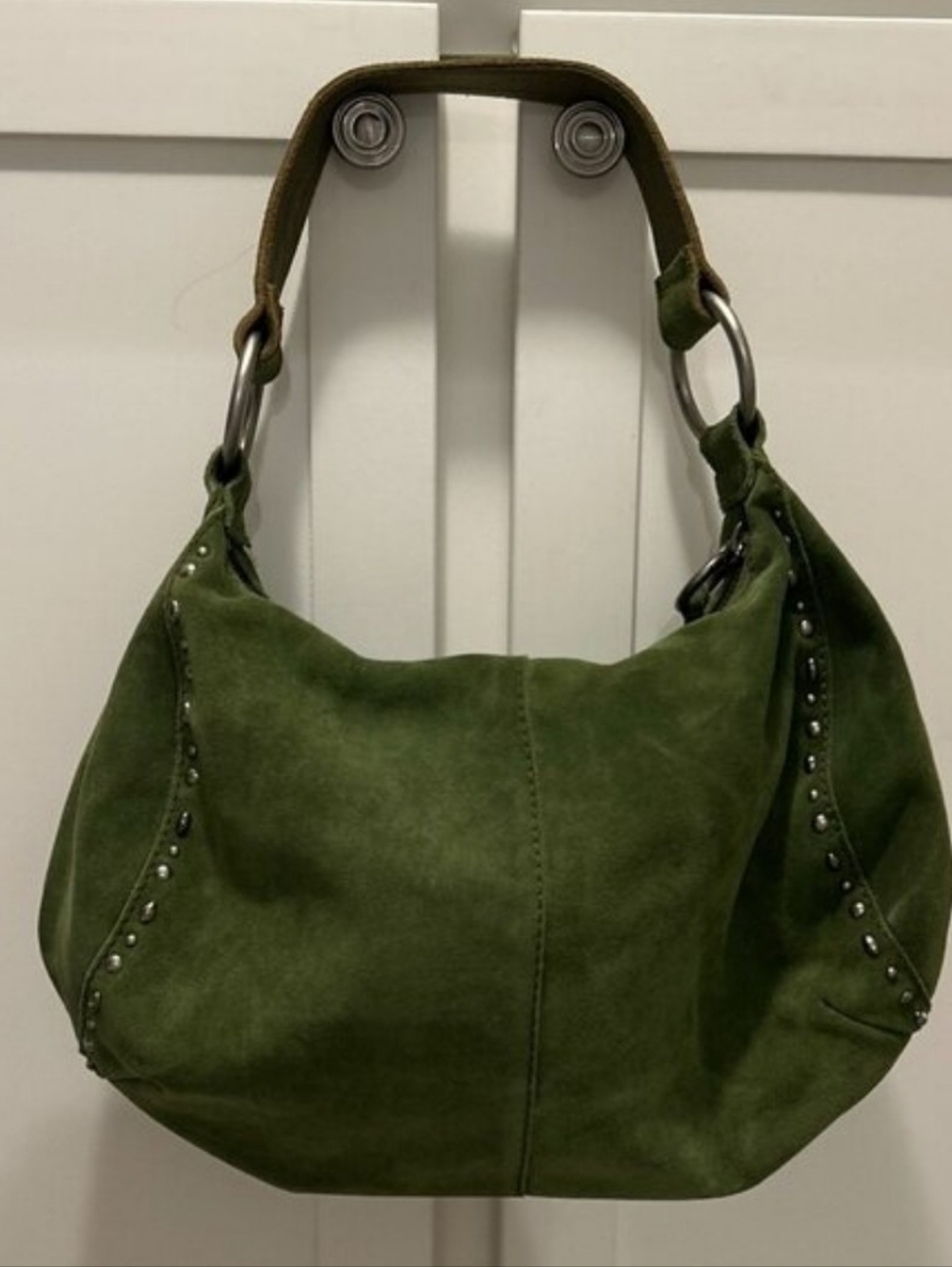 LUCKY BRAND green suede hobo shoulder bag - Picture 2 of 7